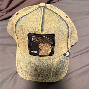 Goorin bros denim Boss Cap with Black Cobra Patch